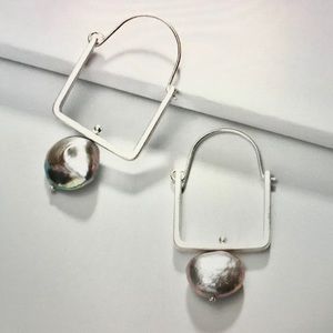 Anthro Natural Pearl Drop Earrings